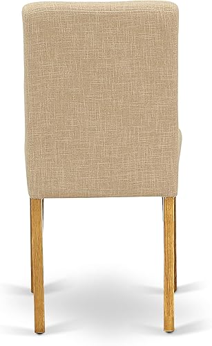 Miniatura 9 de East West Furniture ESAB3-OAK-04 Eden - Juego de comedor de 3 piezas para espacios pequeños contiene una mesa redonda de madera con pedestal y 2