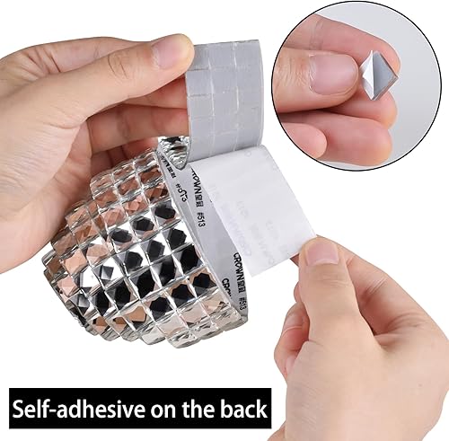 Miniatura 5 de 270 azulejos de diamantes de imitación autoadhesivos de vidrio de 0.394 pulgadas, calcomanías de diamante multifacéticas para decorar productos de