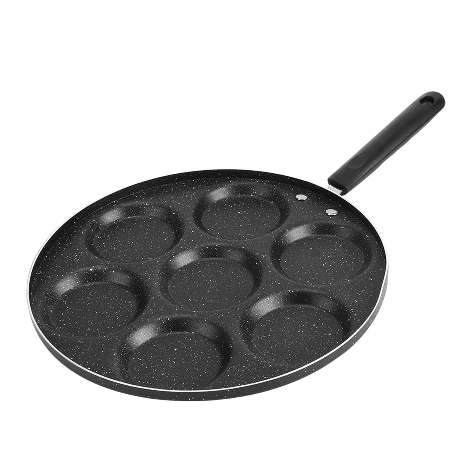 Patelnia z 7 otworami, nieprzywierająca patelnia do smażenia jajek z 7 okrągłymi formami, aluminiowa patelnia do burgerów do kuchni domowej