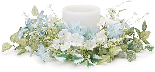 Melrose Mini anillo de vela de poliéster, 18 pulgadas de profundidad, se adapta a una vela de 6 pulgadas, decoración de temporada de Navidad