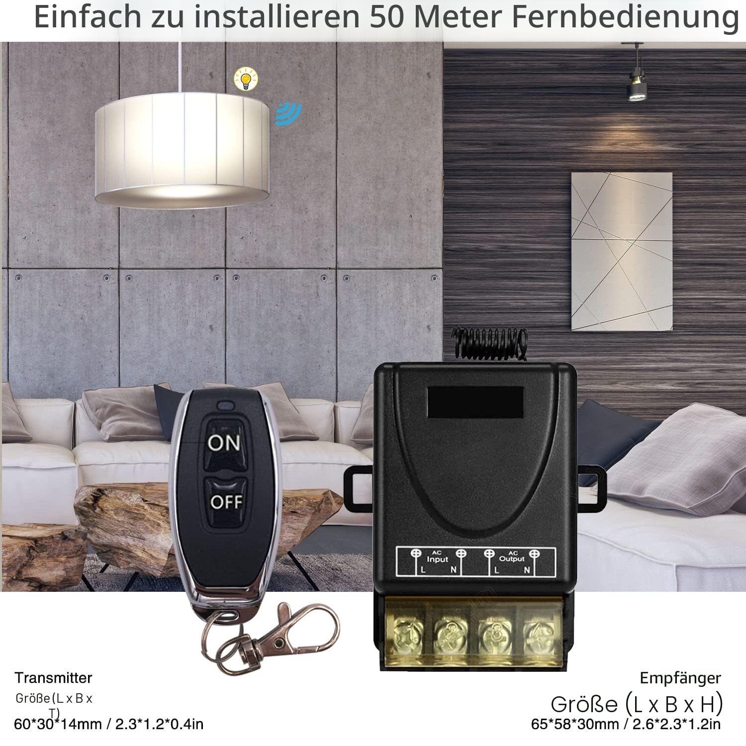 DieseRC Funk Fernbedienung Lichtschalter AC 220V 230V 30A Relais Empfänger und 4 Sender Funksteuerung für Licht Wasserpumpe Haushaltsgeräte landwirtschaftliche Bewässerung