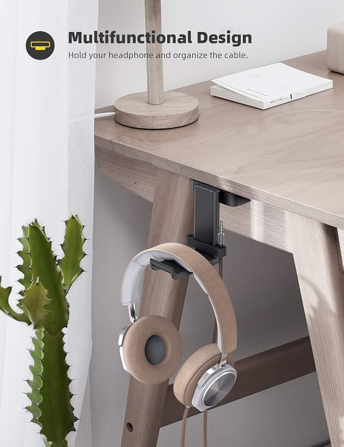 Soporte adhesivo rotativo para auriculares Lamicall miniatura 2