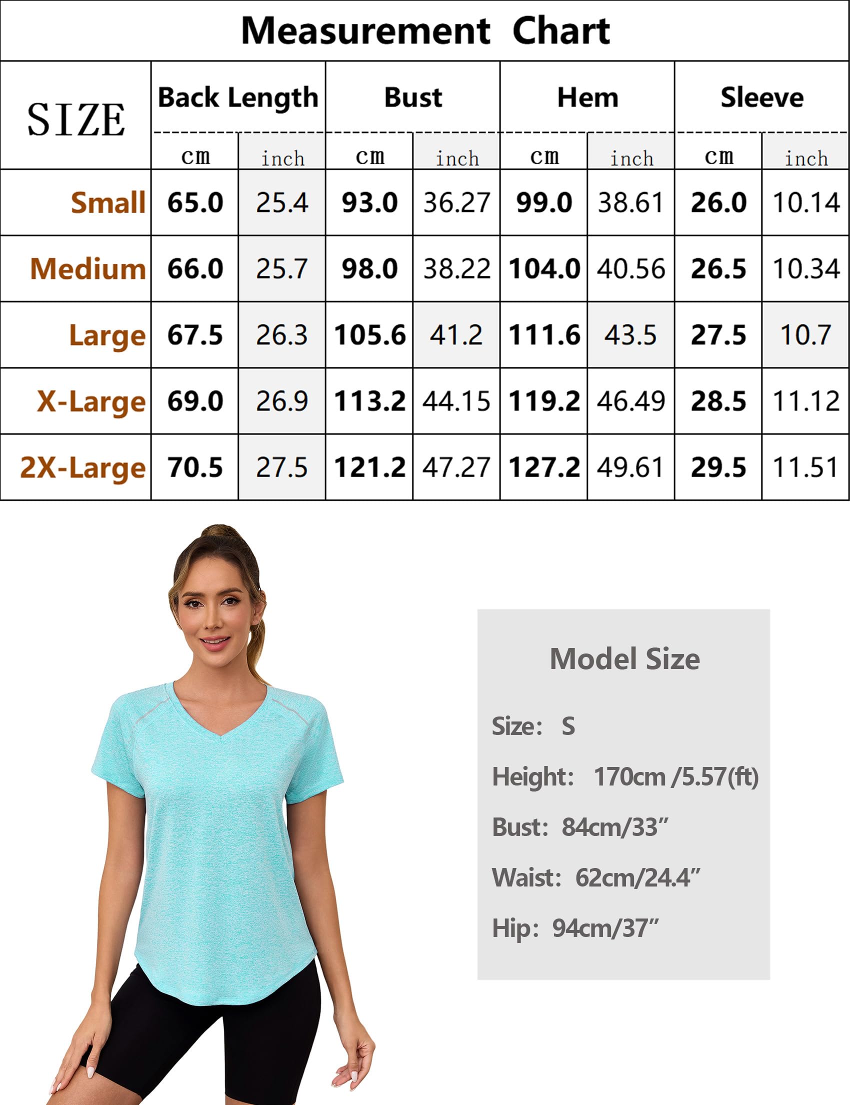 Gyabnw Camiseta Deportiva Mujer de Manga Corta Camisetas de Cuello en V Mujer Ropa Deporte Secado Rápido Yoga Fitness Running Top Entrenamiento Atlético