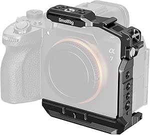 SmallRig HawkLock Quick Release Half Cage for Sony Alpha 7 V / 7R V / 7 IV, with Cold Shoe &amp; NATO Rail, Quick Release Plate for Arca for DJI RS 3 / RS 3 Pro/ 4/4 Pro Gimbal - 6023