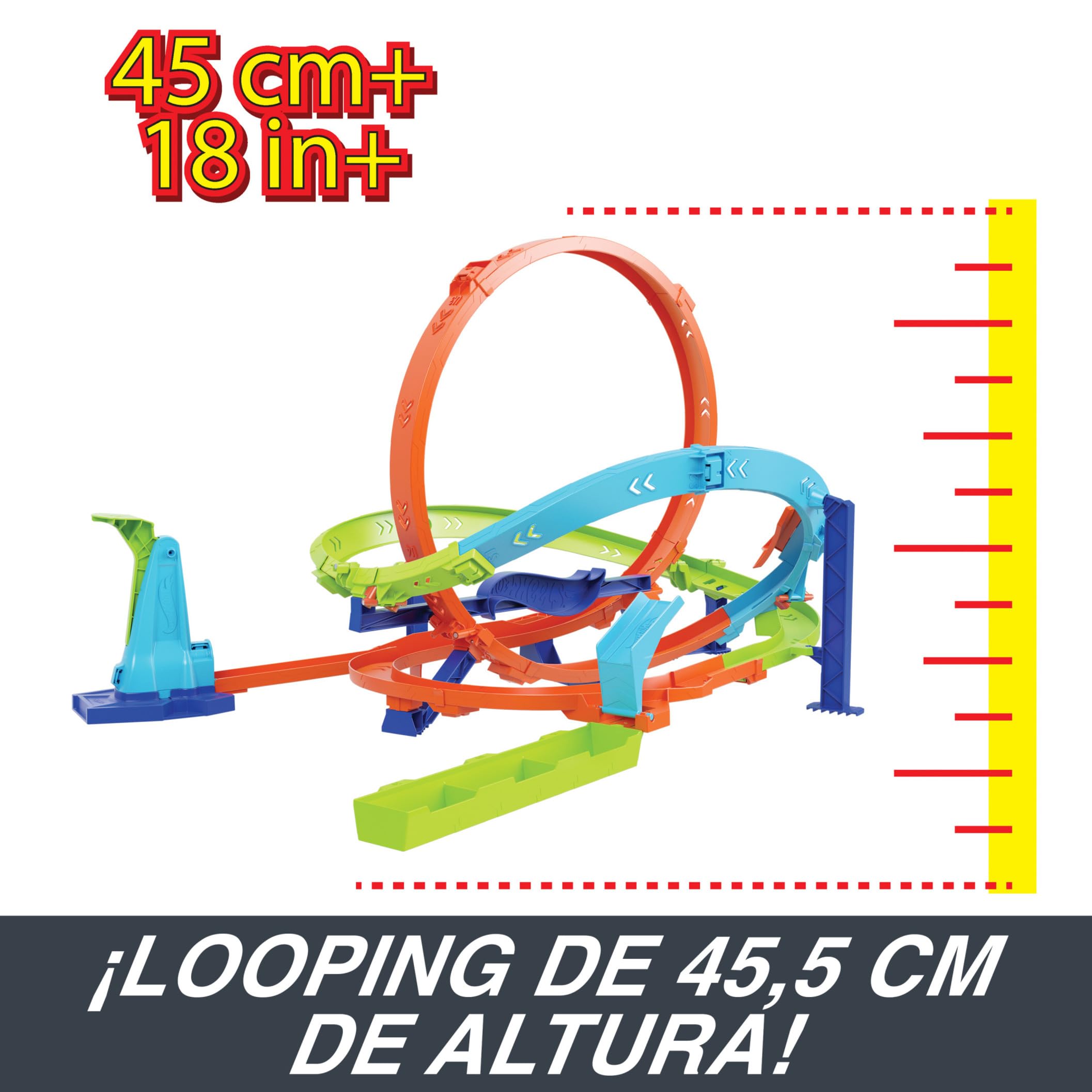 Hot Wheels Pista Desafío Del Ciclón – Lanzador Y Coche Incluido, 2 Modos De Juego, Pista Plegable Para Niños +4 Años (Mattel HXM94)