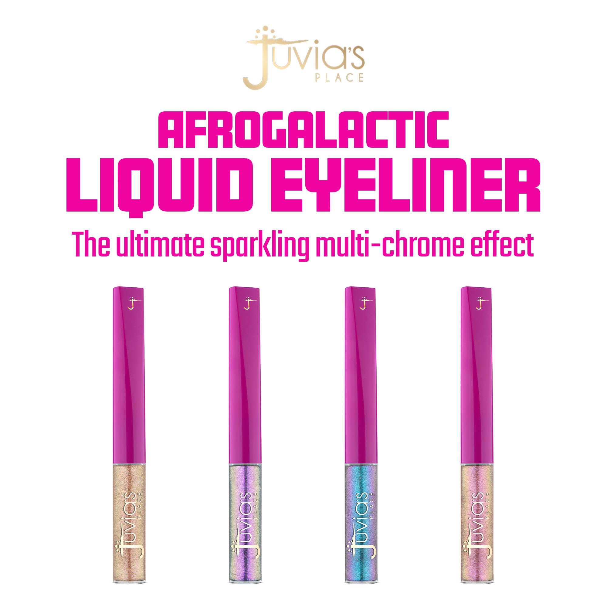 Juvia's Place Afrogalactic Glitter Liner Metaverse - Glitter Liner Liquid, Waterproof Liner, Multi-Dimensional Gel Liner, Metallic Liquid Liner, Holographic Liner, Iridescent Liner