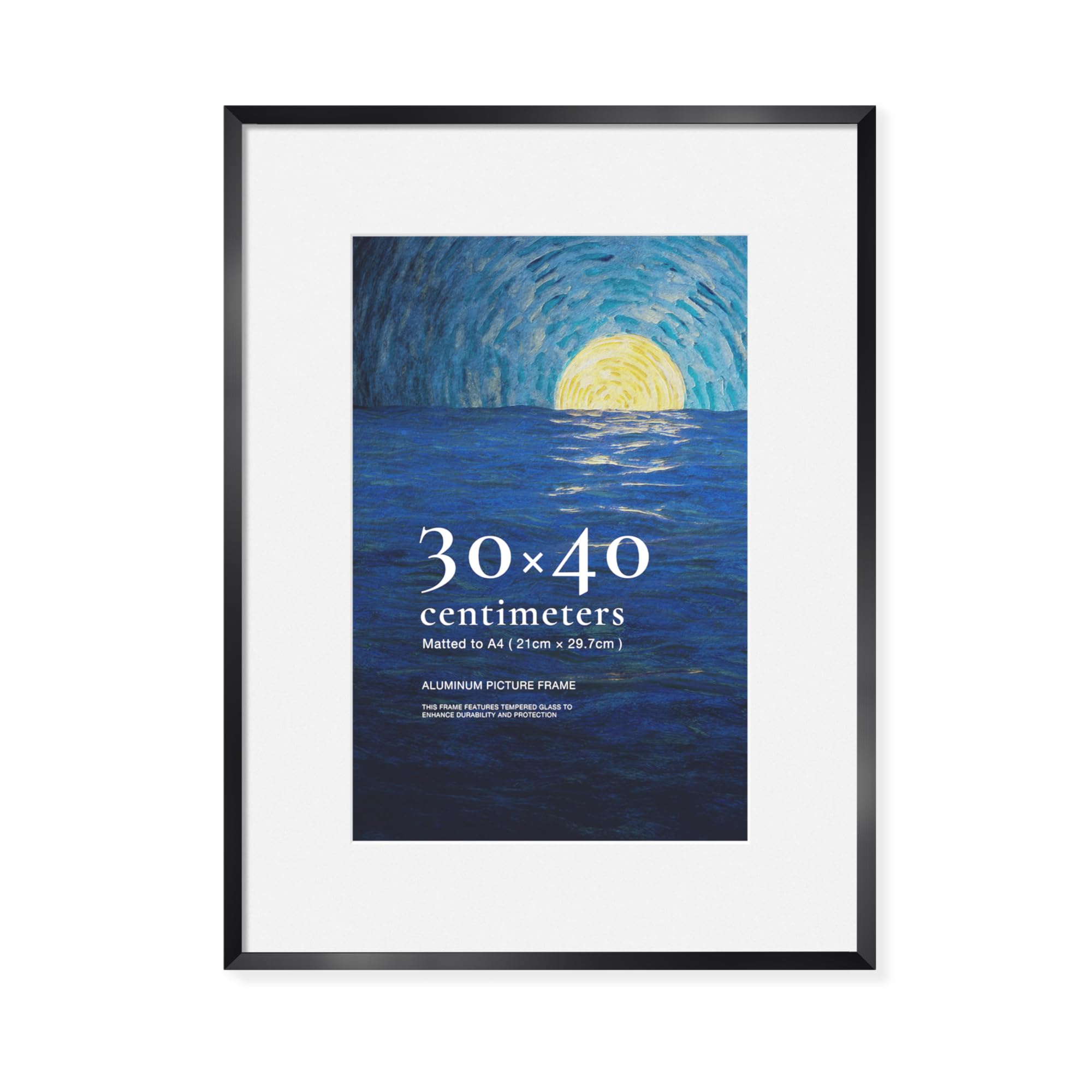 Livingtaste Brushed Black 30X40 Picture Frames Aluminium, 12X16 inch Photo Frames With Plexiglass Front, For Posters, Artwork, Wall Display Only