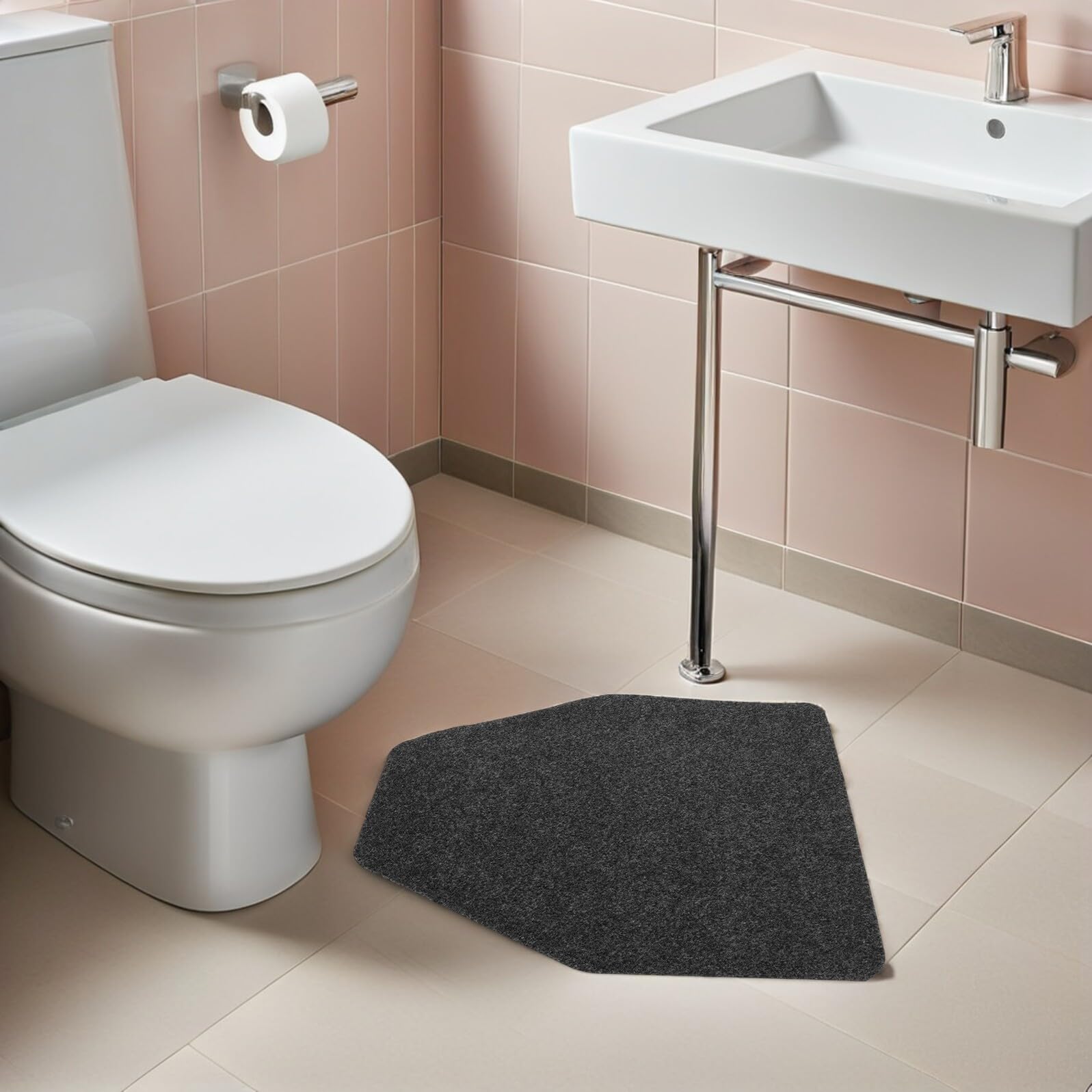 Urinal-Fußmatten für Herren, rutschfest, geruchsresistent, waschbar, Polyester, für Zuhause, verbesserte Hygiene, 6 Stück