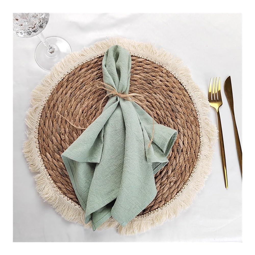 Sage Green serwetki materiałowe zestaw 10 bawełnianych serviette kuchenne ręczniki na stół do herbaty do dekoracji ślubnej w wiejskim domu (10 szt. 45 x 45 cm)