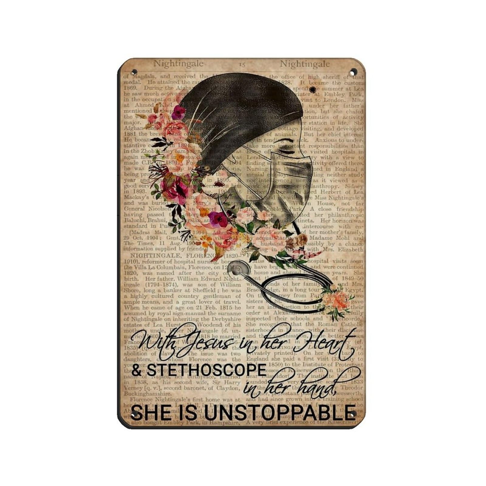 Nurse Vintage Poster Girls Poster Retro Poster Metal Tin Sign Chic Art Retro Iron Painting Bar People Cave Cafe Family Garage Poster Wall Decoration 8x12inch(20x30cm)