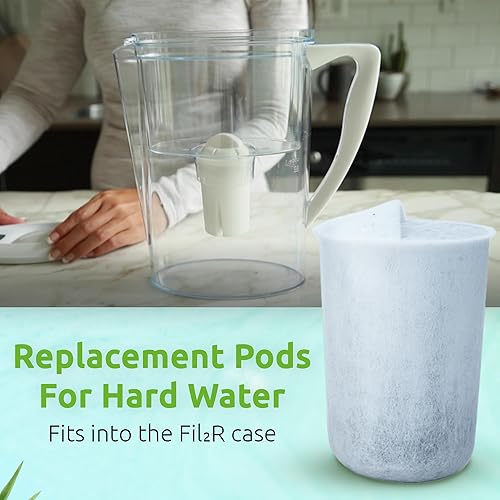 Miniatura 2 de 3 cápsulas de repuesto para purificador de agua dura para estuche FilR con carbón activado y resina iónica, cápsulas de filtro de agua dura de larga