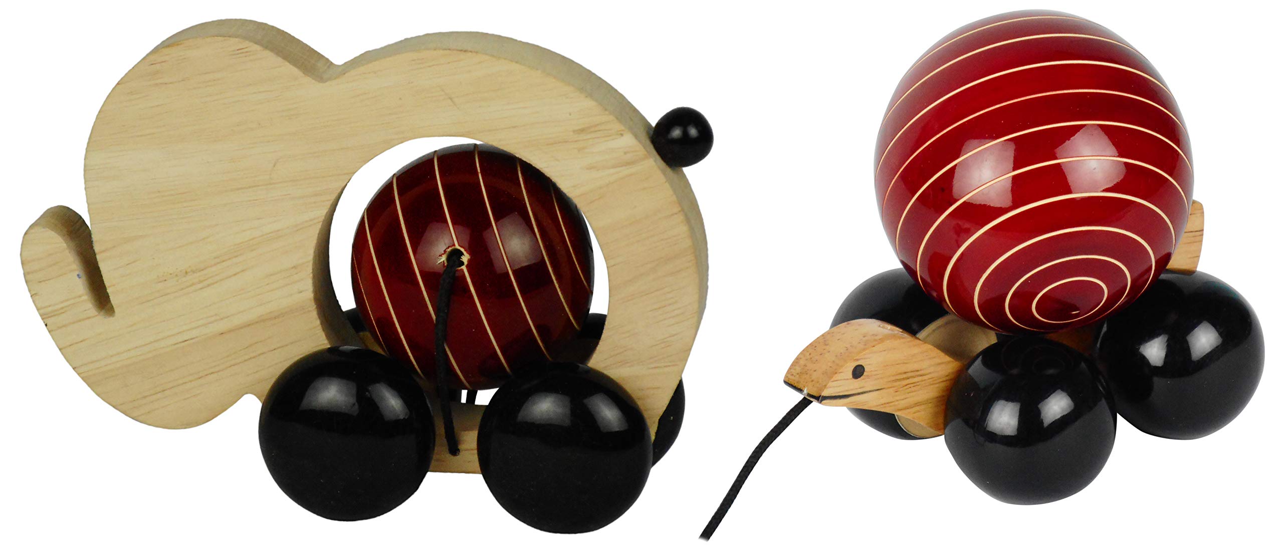 Crafts Worth Push Toy - Elephant with Rotating Ball and Pull Toy with Rotating Ball - Tuttu Turtle (Pack of 3)-image-45