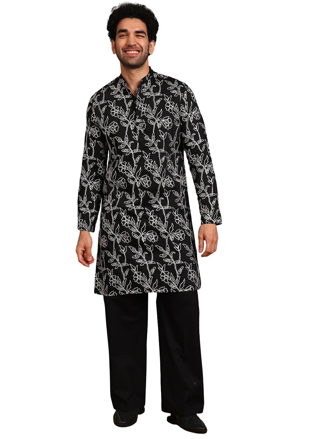 see designs Men Cotton Silk Straight Woven Design Kurtas With Pyjama| Fit : Regular Fit | Coller : Mandarin/Chinese Collar | Coord Set | Straight Fit-picture-36