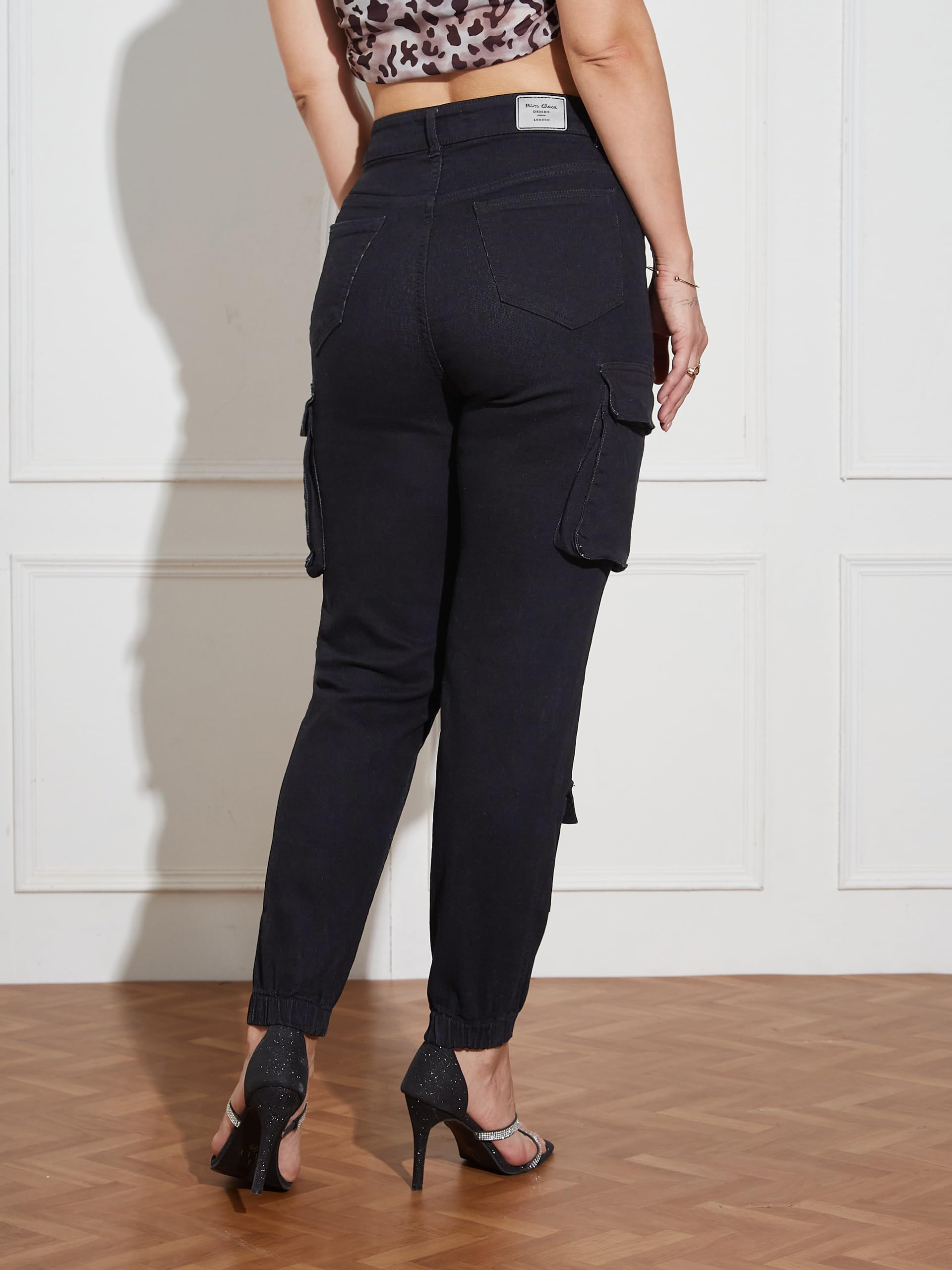 Miss Chase Damskie joggery z wysokim stanem i regularnym stretchem