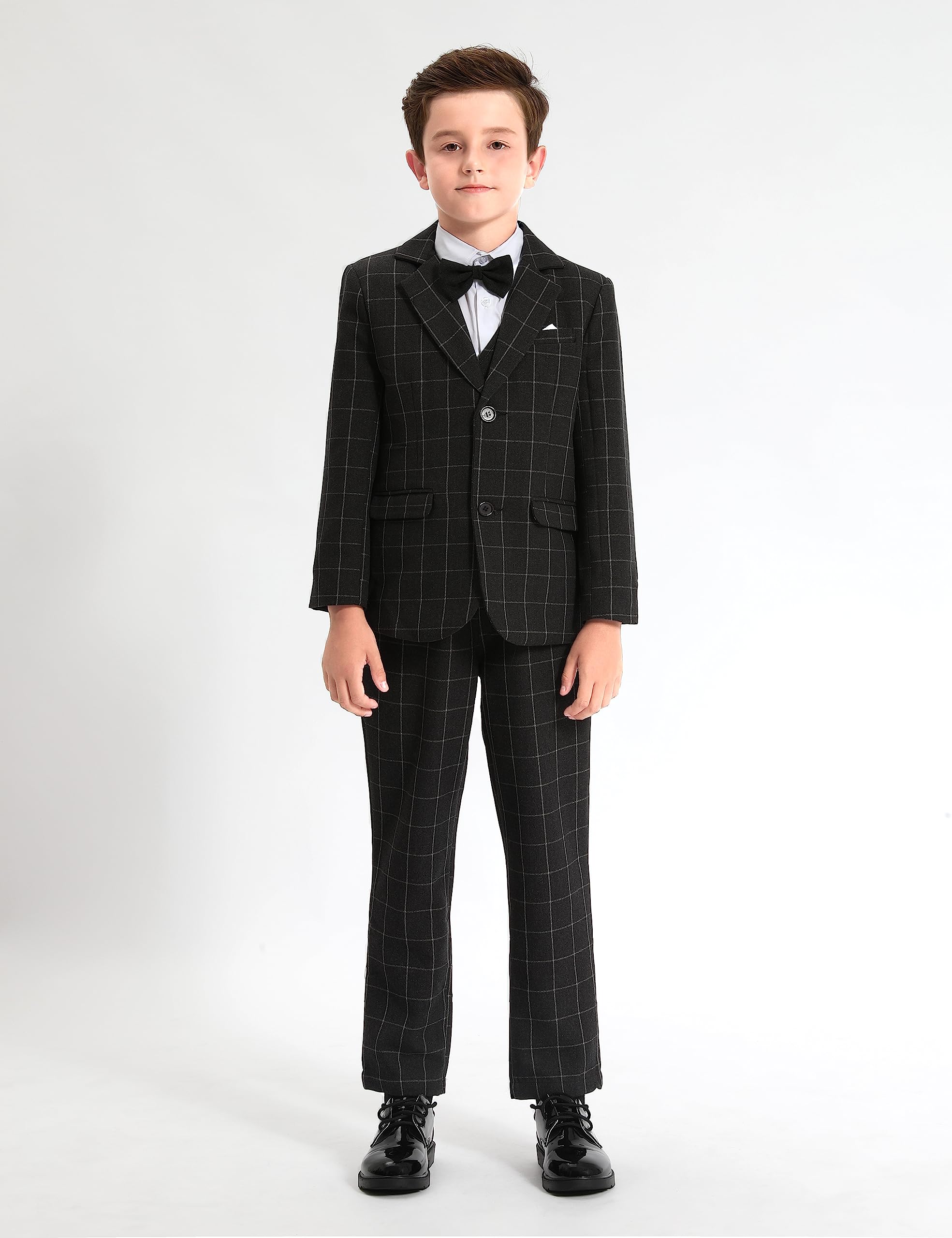mintgreen Completi per Cerimonia per Bambini, Completo Elegante Battesimo Ragazz Giubbotto Completo+Gilet+Pantaloni, 5-12 Anni