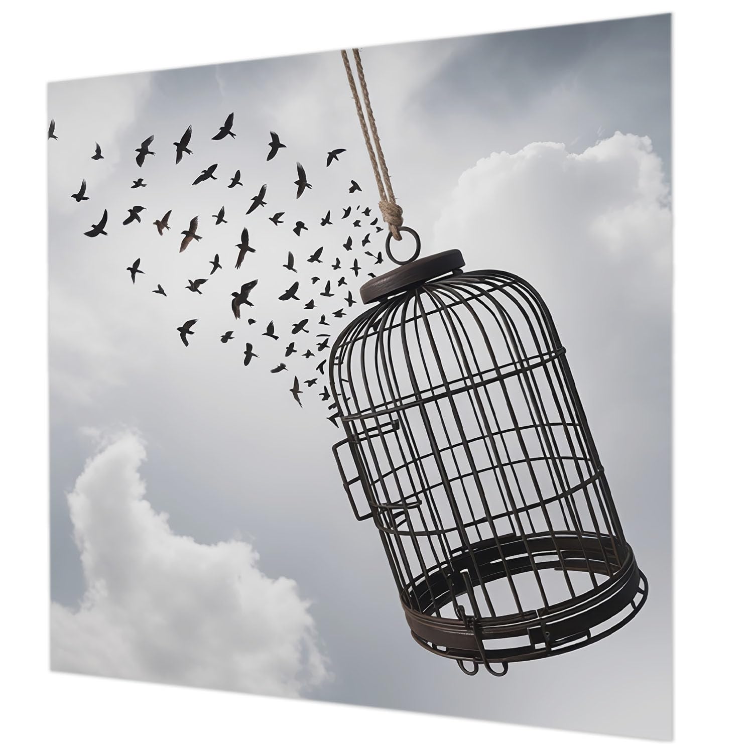 Papier peint oiseaux volants déco chambre adulte salon mur intérieur 250x250