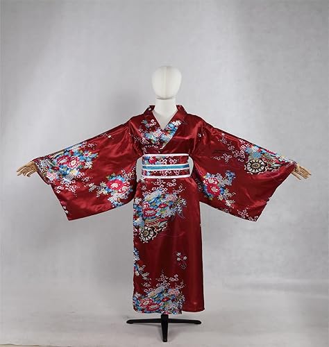 Miniatura 2 de Disfraz de kimono japonés para mujer, bata tradicional de geisha, estampado de anime, pijama de estilo largo