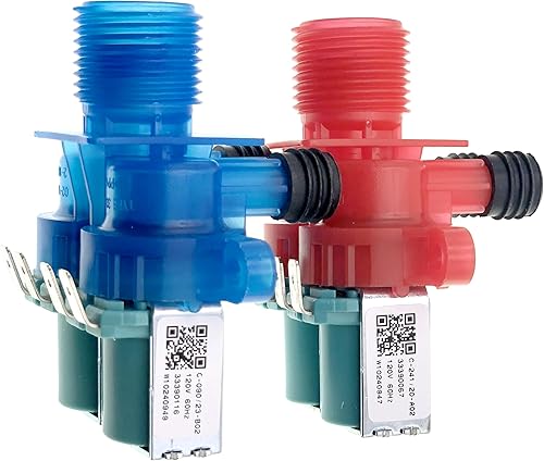Válvula de entrada de agua para lavadora W10240947 y W10240949 apta para Whirlpool, Kenmore, Maytag Washer, reemplaza W11220205, W109215168740,