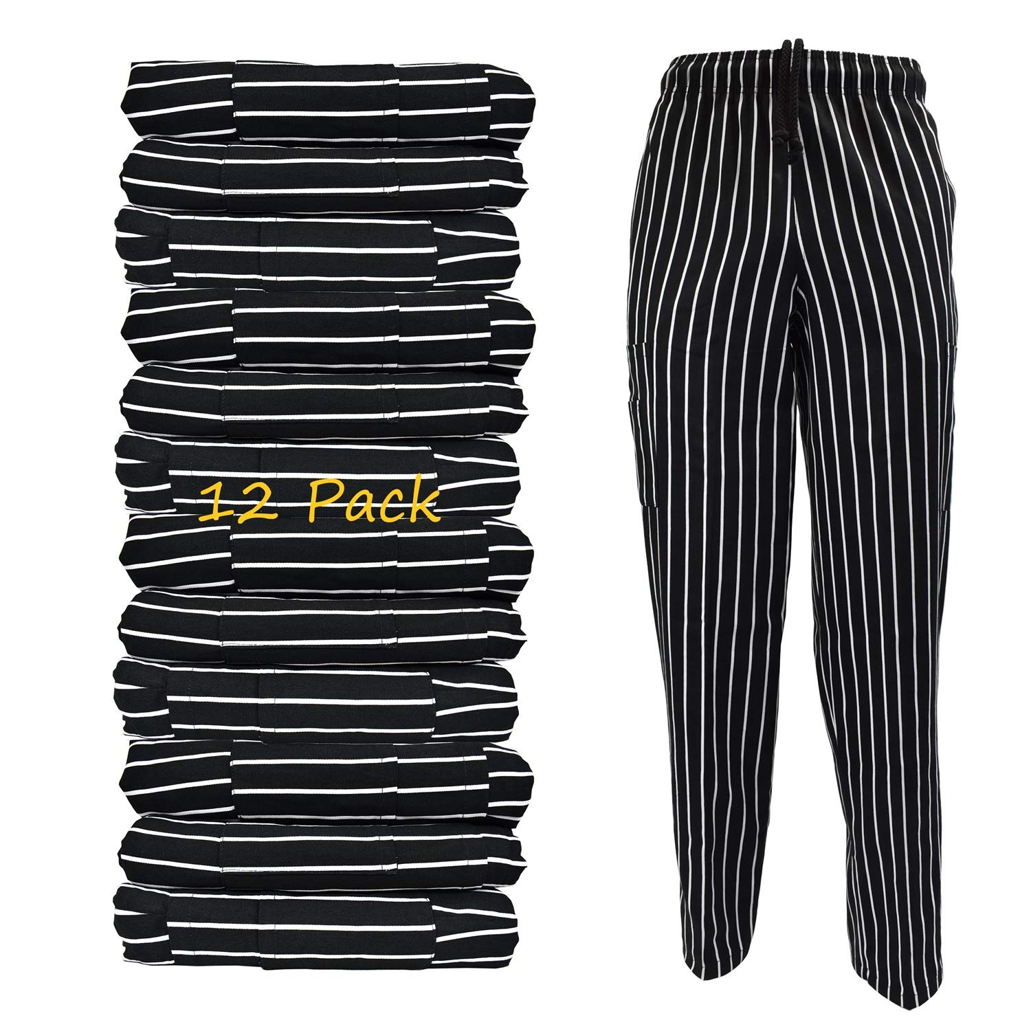 Natural Uniforms Chalkstripe Chef Cargohose, 100 % Baumwolle, Multipack erhältlich