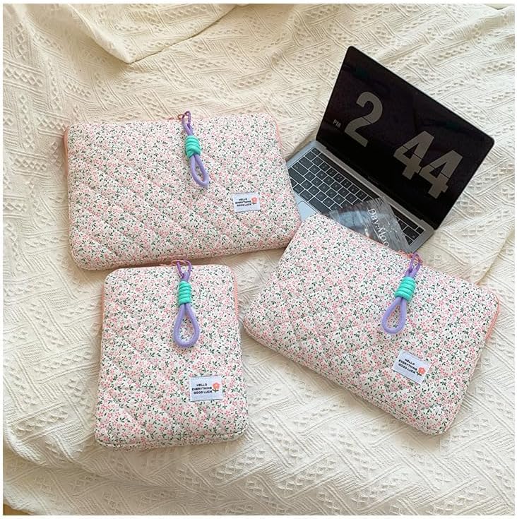Miniatura 4 de Linda bolsa de transporte floral para laptop para niñas del centro de la ciudad, funda para computadora portátil preppy Y2K Estética japonesa