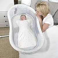 Vista 7 de Manta de algodón suave de alta calidad, saco de dormir con diseño de brazos, 2 paquetes de 3 a 6 meses, con las manos hacia arriba, transición de 3