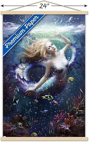 Vista 9 de Trends International Melanie Delon - Onde-Scales Mermaid Wall Poster, 22.37" x 34.00", Premium Print and White Hanger Bundle