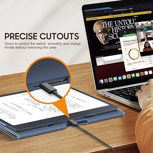 Miniatura 7 de MoKo Funda para Kindle Scribe de 10.2" de 1 generación  versión 2022, funda delgada de poliuretano con encendido y apagado automático para Kindle