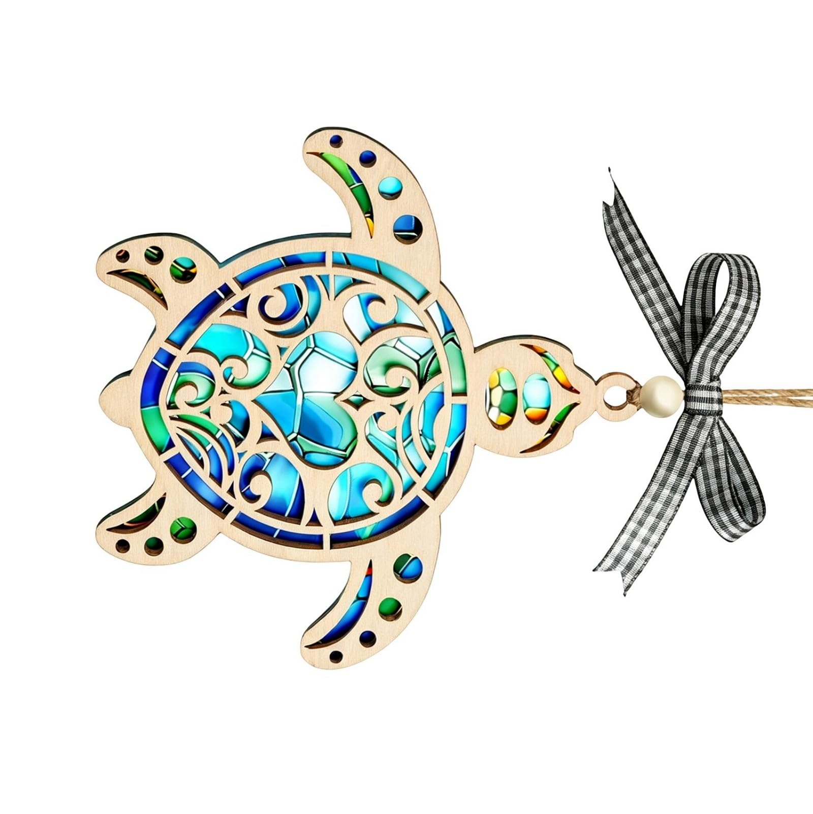 TFAOYS Christmas Ornaments for Tree Sea Turtle Women Sea Turtle Acrylic Suncatchers Ornament for Window Hanging Beach Ornament for Christmas Tree