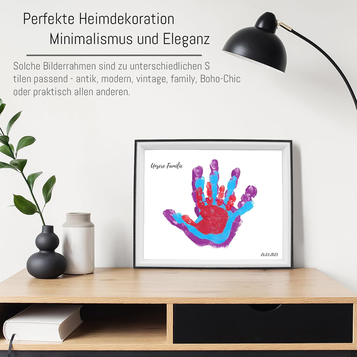 Meetory Kit de Peinture DIY: Cadre Bois A4, 3 Feuilles, 3 Couleurs et Pinceau - Libérez Votre Créativité - Image détaillée