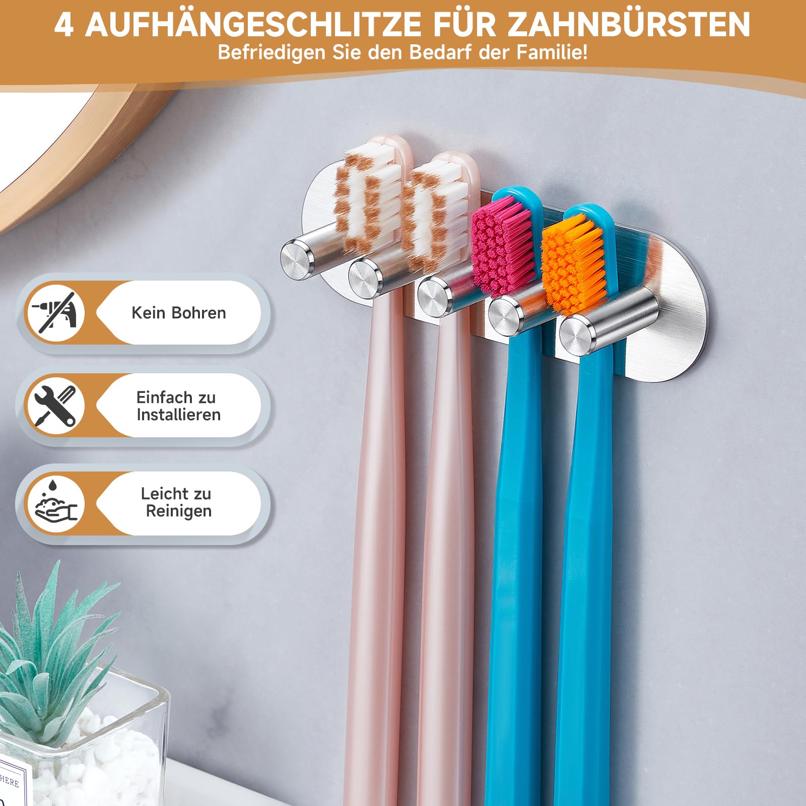 YYBO Aufsteckbrsten Halter, Zahnbrstenhalter Elektrische Zahnbrste,  Zahnbrsten Halterung Wand, Halterung Elektrische Zahnbrste, Badezimmer  Zahnbrstenkopf Halter (Silber, Gro) : Amazon.de: Kche, Haushalt & Wohnen