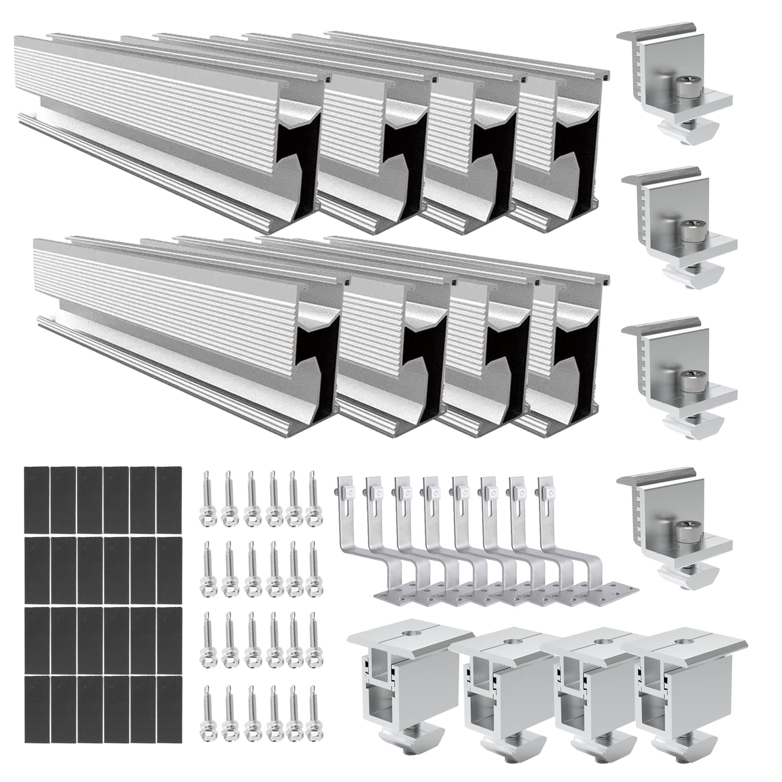 Fotowoltaiczny zestaw montażowy do dachu ceglanego, szyna do mocowania, hak dachowy, uchwyt modułu solarnego, system mocowania, uchwyt solarny, dach dachowy, moduł PV, szyna montażowa, zestaw do paneli słonecznych (typ C)