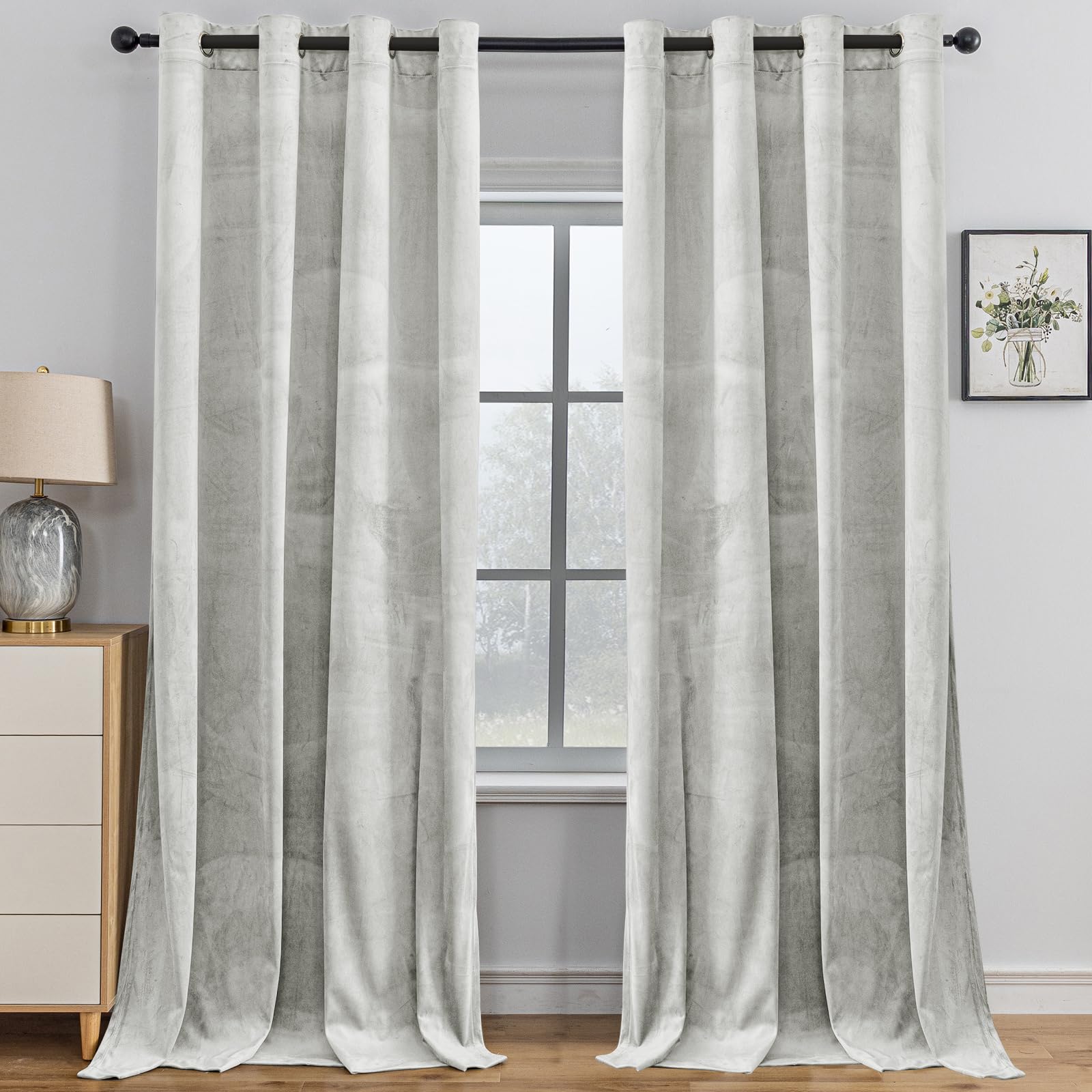 YSTELLAA Cortinas Terciopelo Opacas 2 Piezas, 140×145cm, Cortinas Termicas Aislantes Frio Y Calor, con Ojales, Cortina Acustica, Modernas, para Salon Dormitorio, Beige Global Recycled Standard Global Recycled Standard Global Recycled Standard