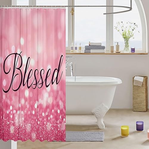 Miniatura 10 de Feelyou Cortina de ducha de la Torre Eiffel París con purpurina (sin purpurina sin lentejuelas), juego de cortina de ducha de diamante para