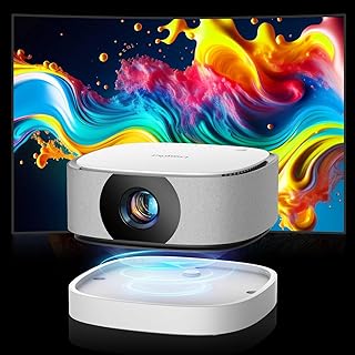 [Battery-Powered]Mini Projector with 5GWiFi and Bluetooth 1080P: 550 ANSI Outdoor Portable Projecteur with Electric-Focus, Lisowod Rechargeable Projector with Zoom,Movie Projector for Outdoor/Home Use