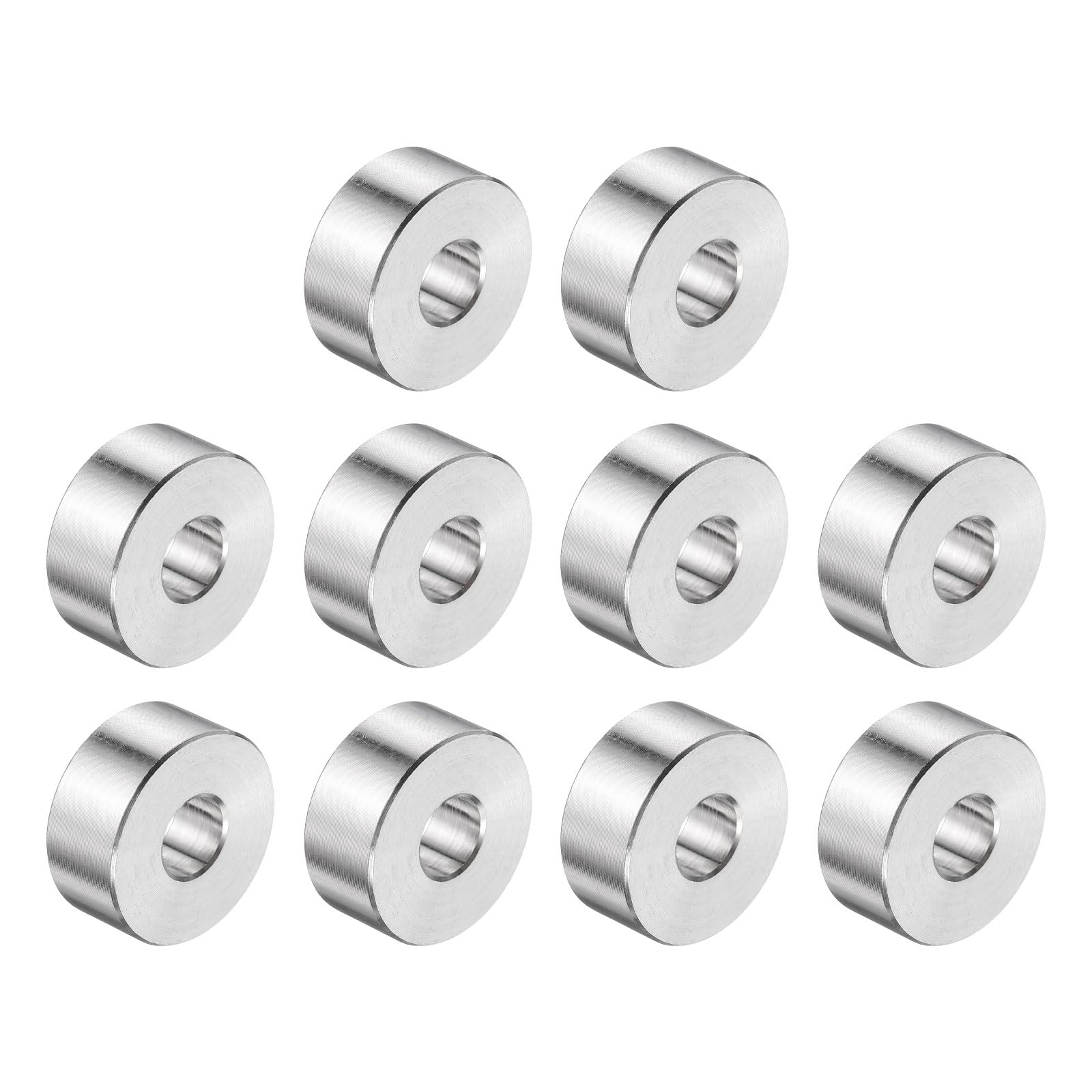uxcell 10pcs Stainless Steel Spacer 3/8" Bore x 1" OD x 1/2" Length Screw Bushing Plain Finish Round Metal Spacer for 3/8" Screws Bolts and Rods