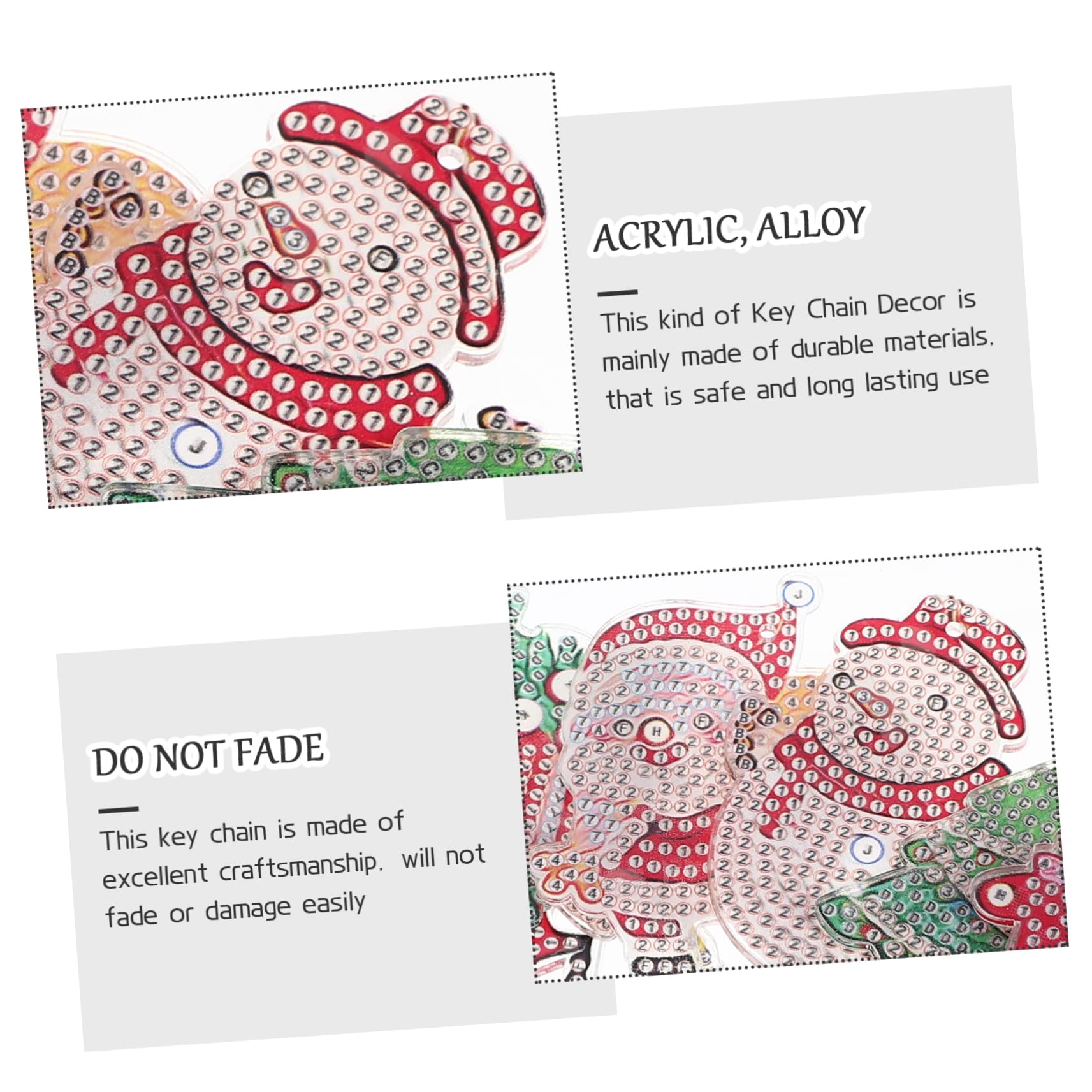 HOODANCOS 2sets Portachiavi Natalizi Decorativi Con Elementi Di Natale Kit Fai Da Te Con Pendente Forma Di Babbo Natale Per Regali e Decorazioni Feste