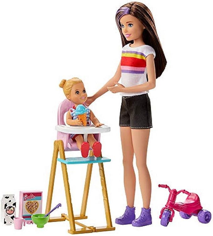 Barbie Skipper Babysitters Inc. Feeding Playset with Babysitting
