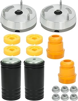 WayJun 12 Pcs Front Strut Shock Mount Support Upper Lower Bump Stop Kit Compatible with X5 E70 4.8i