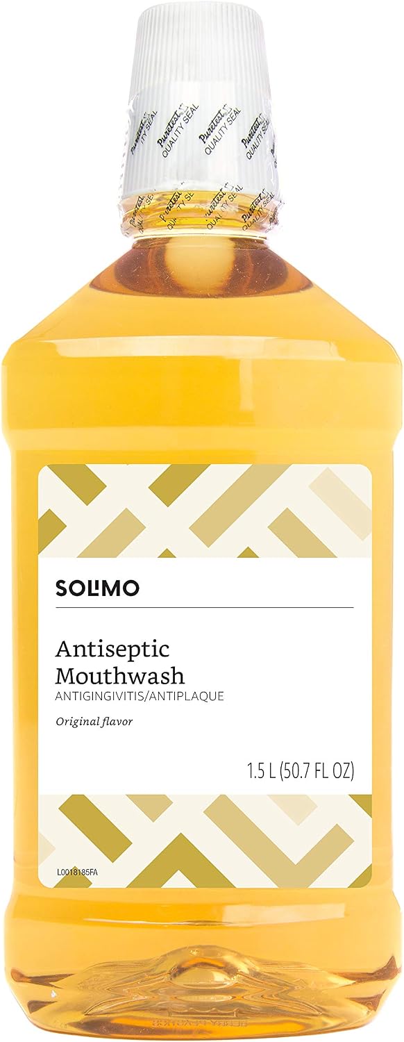 Amazon Brand - Solimo Antiseptic Mouthwash, Original Flavor, 1.5 Liters, 50.7 Fluid Ounces, Pack of 1