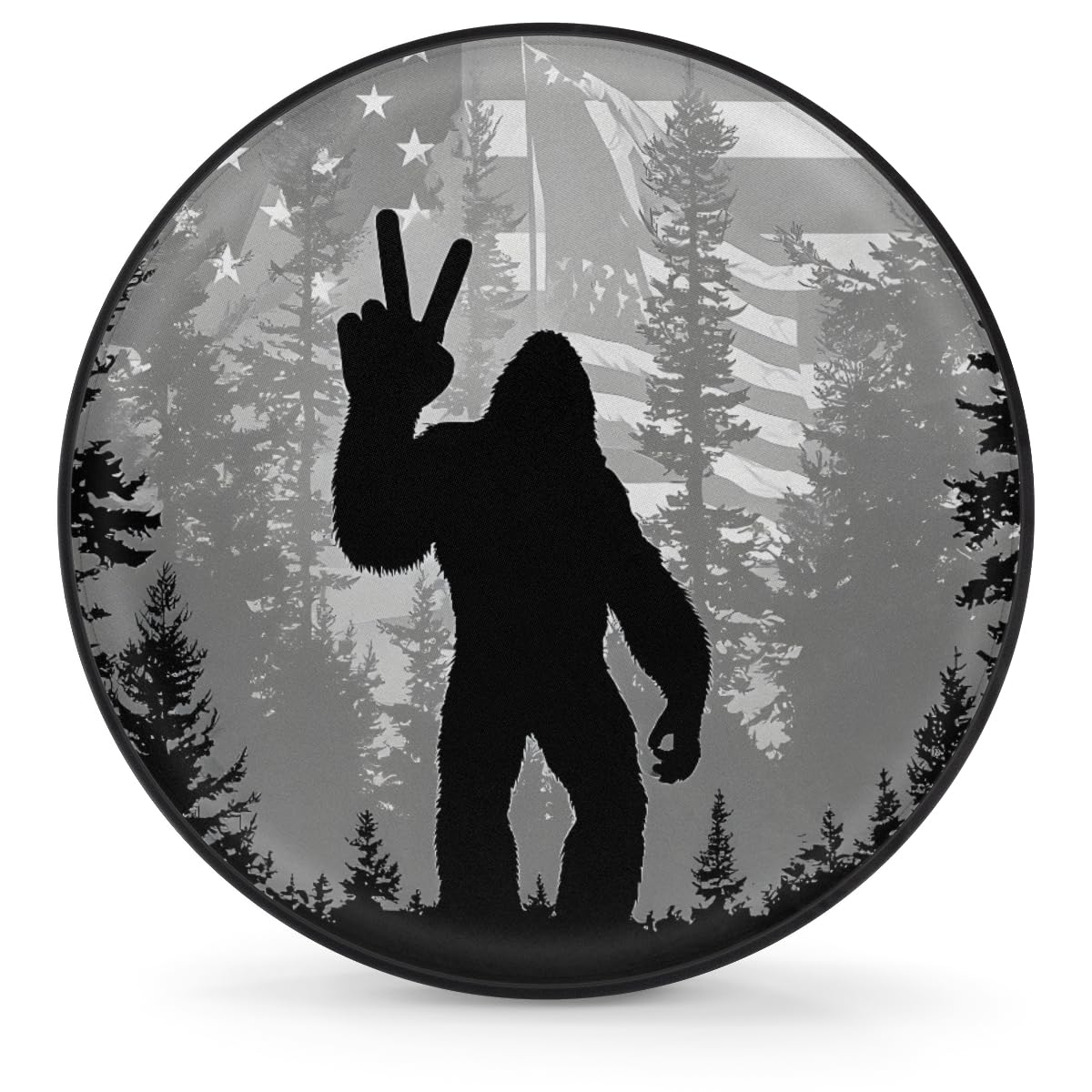 Spare Tire Cover Bigfoot American Flag Wheel Covers Protectors Waterproof Dust-Proof Universal Fit Trailer, RV, SUV and Many Vehicle (16" for tire Diameter 29.52"-31.10")