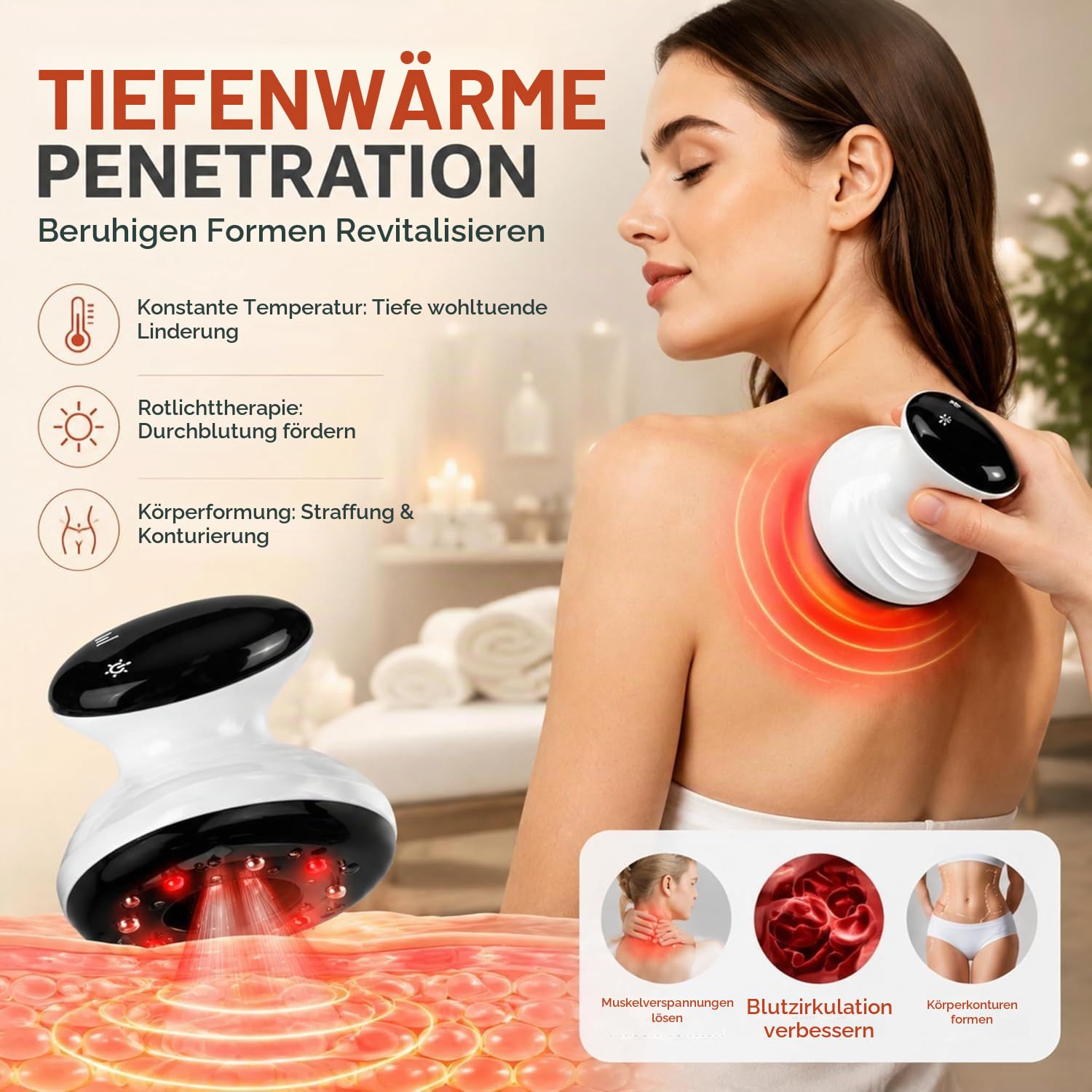Cellulite Massagegerät, 4-in-1 Anti Cellulite Vakuum Massagegerät mit