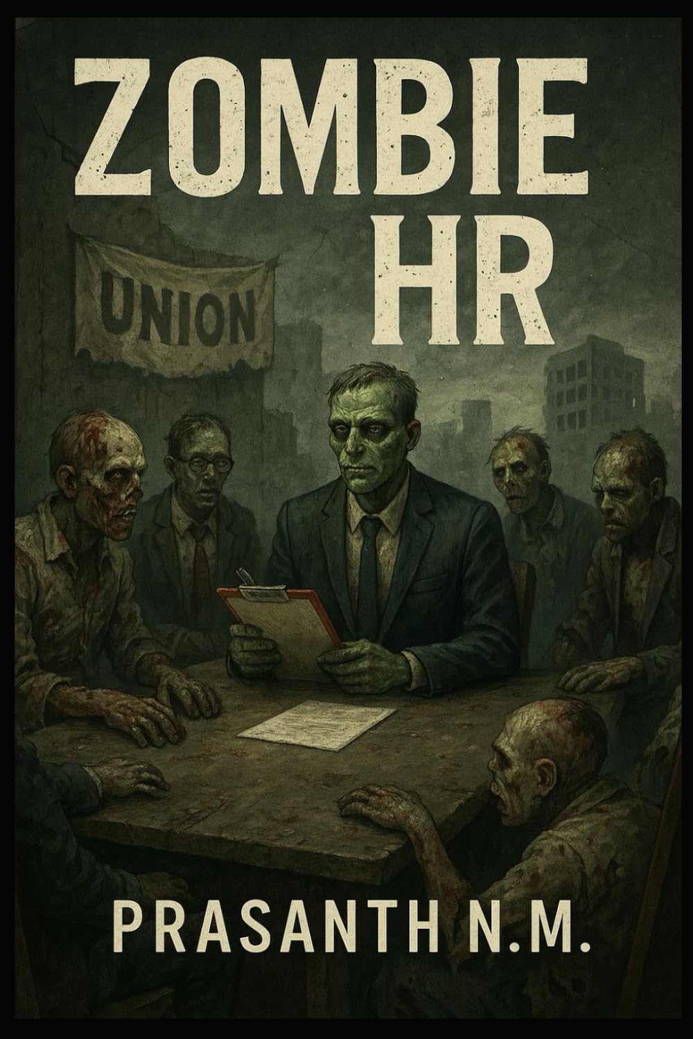 Zombie HR: "Where zombies demand rights, and the living are just trying to survive. A hilarious, darkly satirical journey into the workplace after the apocalypse."