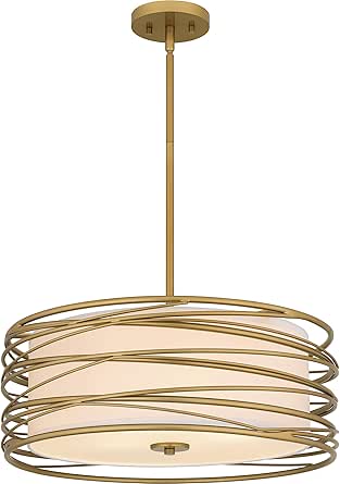 Quoizel Spiral 3-Light Light Gold Pendant Light