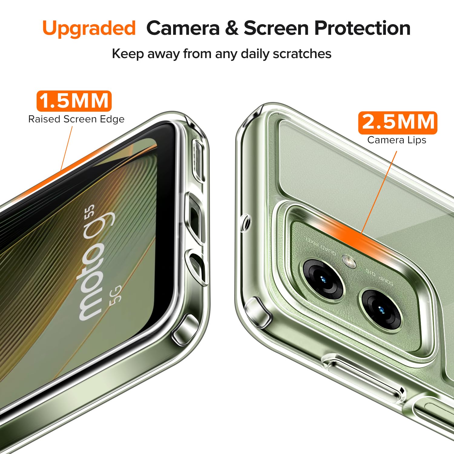 iVoler Anti Ingiallimento Chiaro Cover per Motorola Moto Edge 40 Neo, [Antiurto di Grado Militare] Custodia Trasparente per Assorbimento degli Urti con Paraurti in TPU Morbido