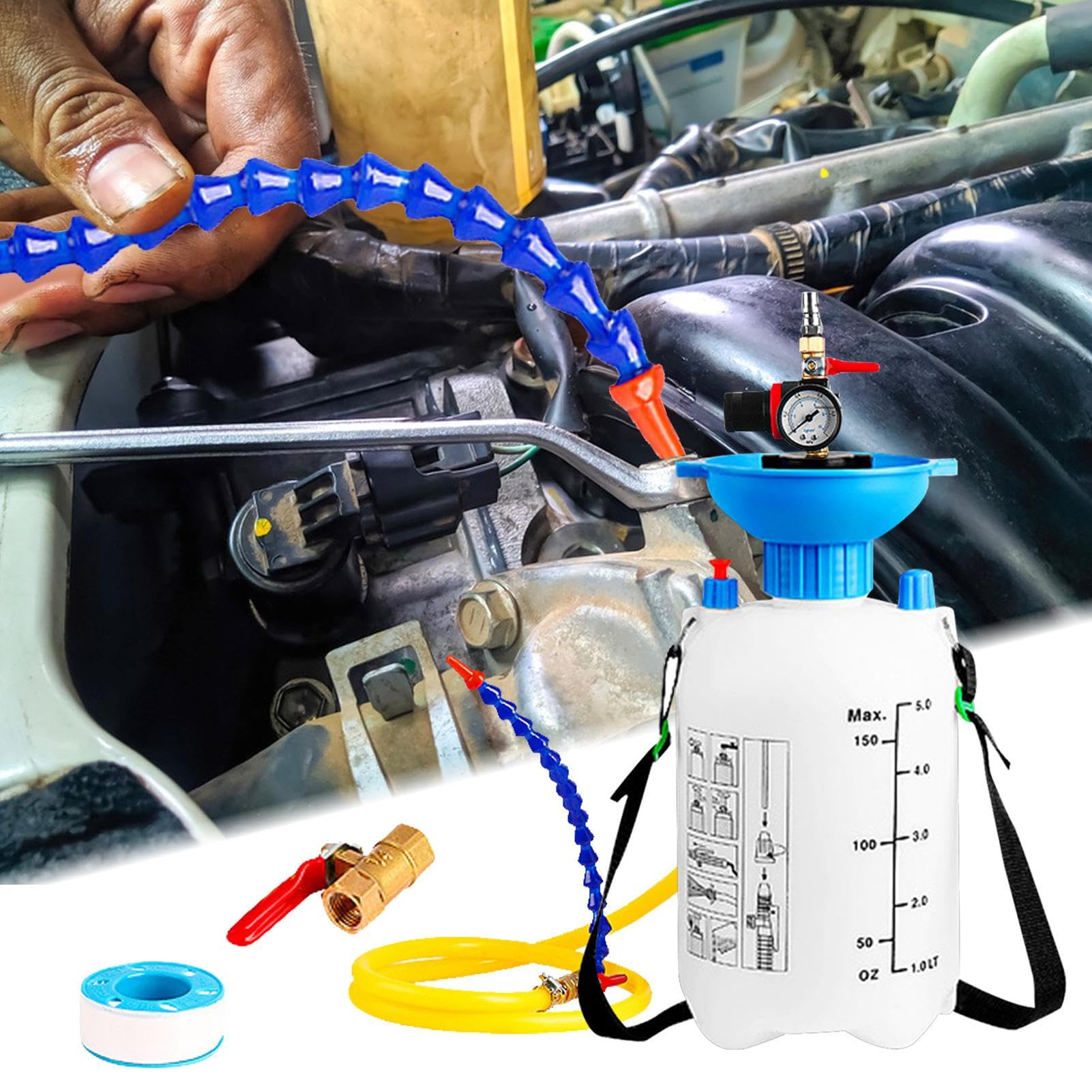Kit De Llenado De Aceite Para Caja De Cambios - Bomba Neumática De 8L/5L, Con Manómetro Y Válvula De Seguridad, Para Mantenimiento De Transmisiones