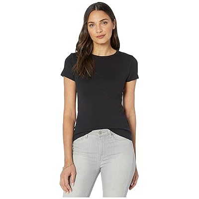 Lilla P 1x1 Rib Short Sleeve Crew Neck T Shirt Women