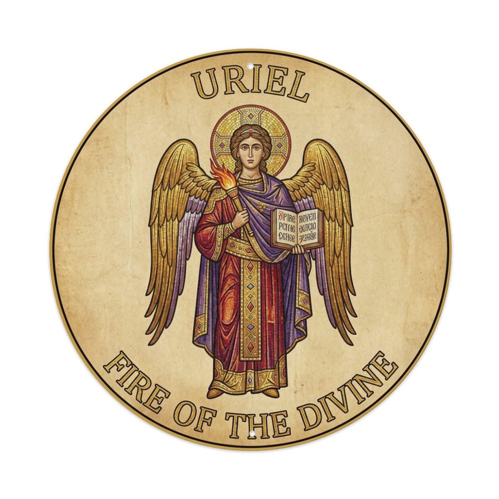 Illumination Fire of The Divine Archangel Uriel Metal Tin Sign