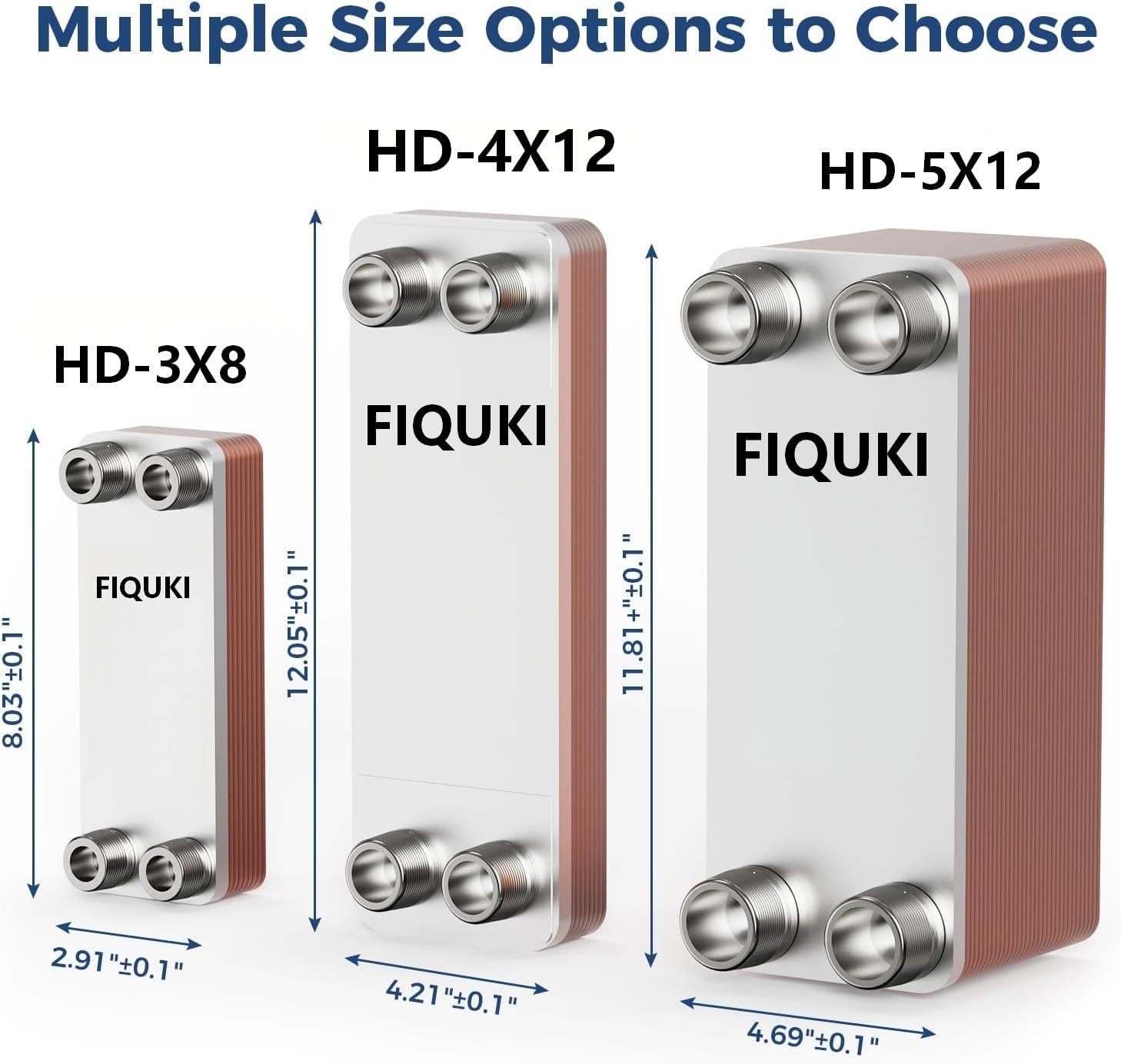 4"x12" 20 Plates SS316L/Copper Brazed Plate Heat Exchanger with 1" MPT Port - Water to Water for Water Heating, Floor Heating, Snow Melting, Commercial & Industrial Refrigeration(FHC028-20)