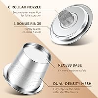 Vista 4 de CAPMESSO Reusable Coffee Pods for Keurig 1.0: 4 Stainless Steel Refillable K-Cups with 12 Gaskets - Universal Compatibility, Eco-Friendly, Silver
