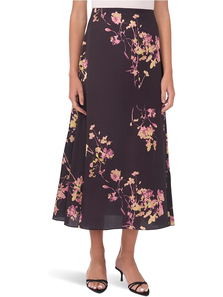 Black Vince Camuto A-line Slip Midi Skirt